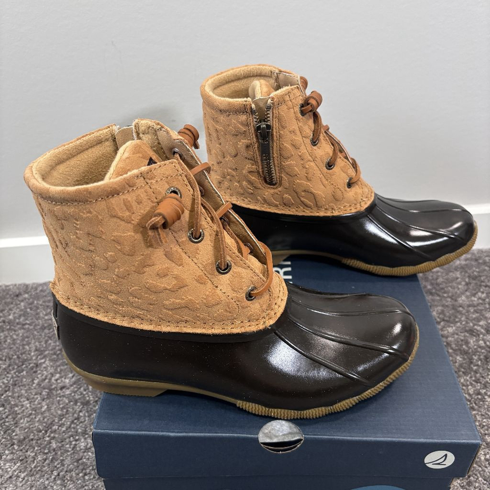 Sperry Women's 7M Beige Saltwater Waterproof Duck Boots NIB - Picture 9 of 13